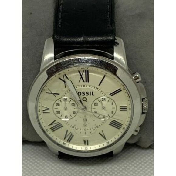 Fossil Q Men's Watch Chronograph Smartwatch Tracker Black Leather Band NDW1 C98 - Picture 1 of 9